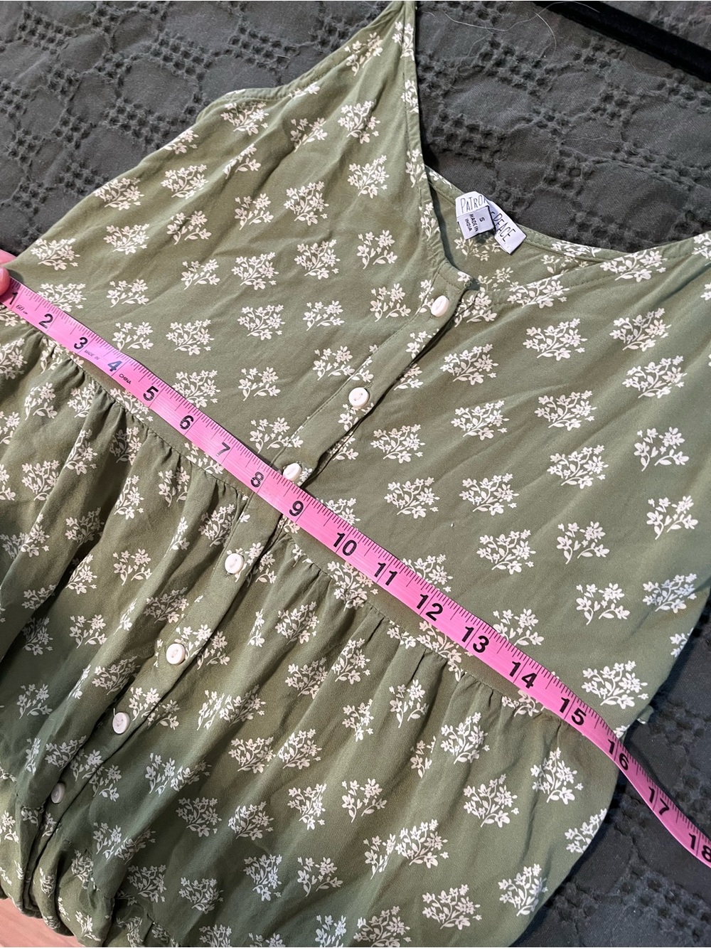 NWOT green and white floral midi dress spaghetti strap - Picture 9 of 9
